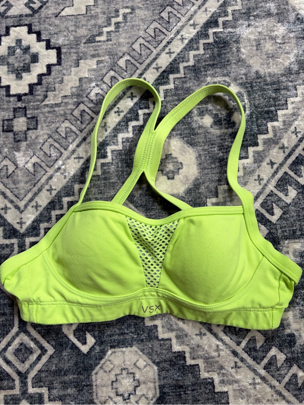 VSX Lime Green Sport Bra with Mesh Panel 32A
